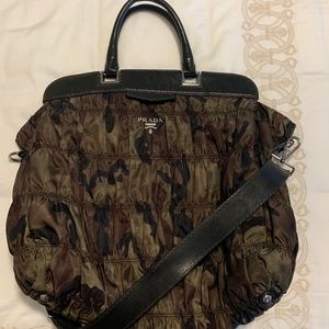 Prada Nappa Gaufre in Camo Tote